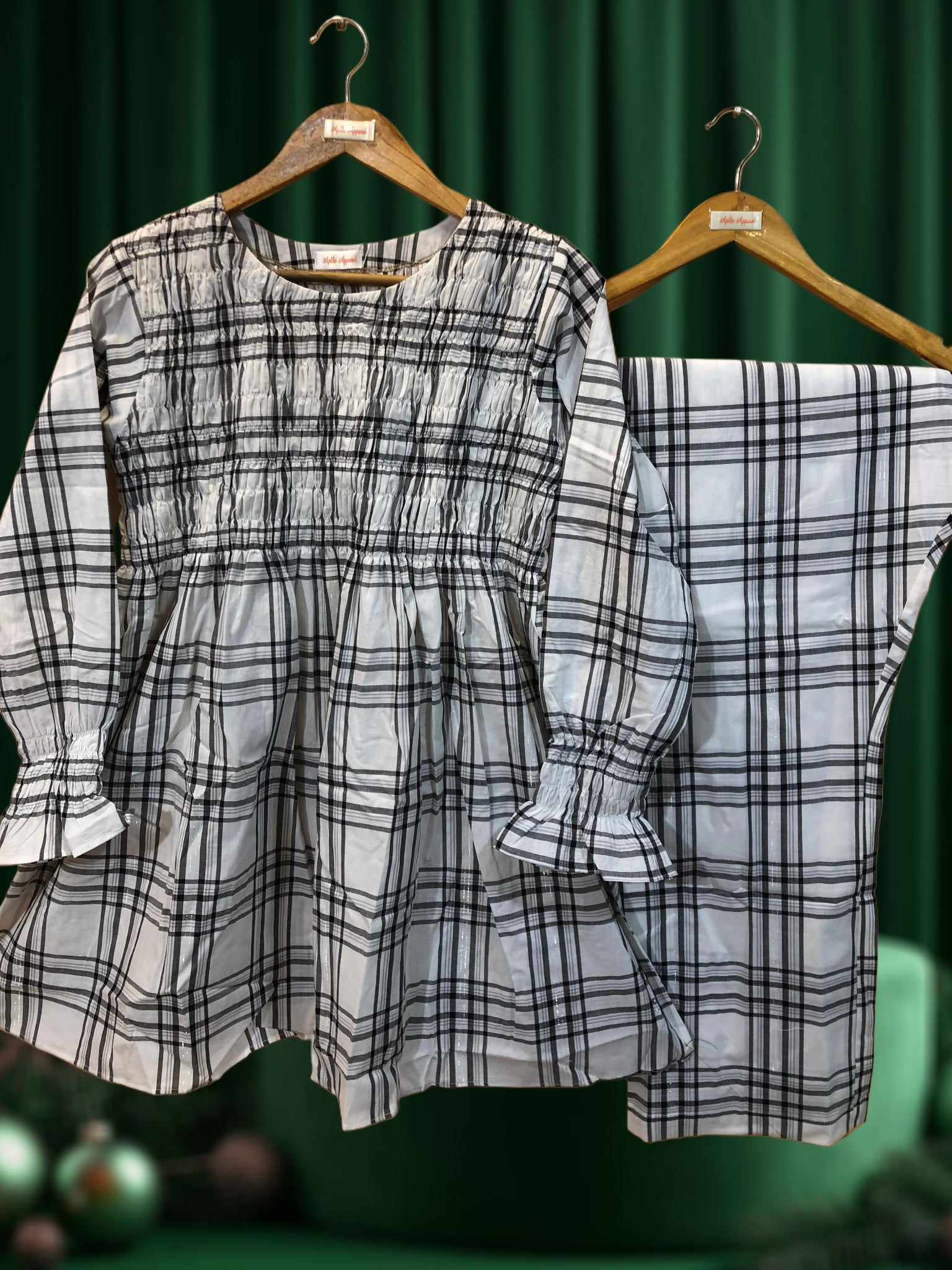 "Western Checkered Frock-Style 2-Piece"