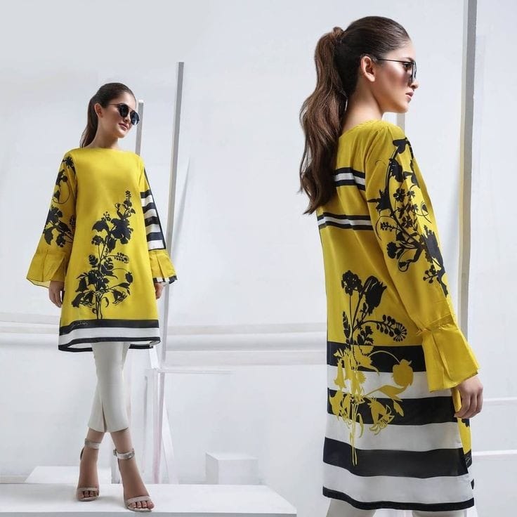 Mustard Printed Flower 2-Piece